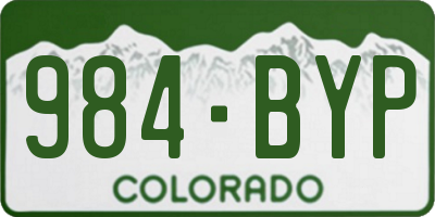 CO license plate 984BYP