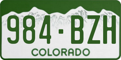 CO license plate 984BZH