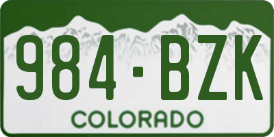 CO license plate 984BZK