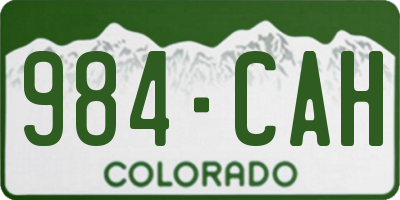 CO license plate 984CAH