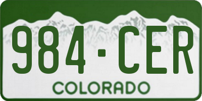 CO license plate 984CER