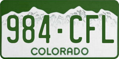 CO license plate 984CFL