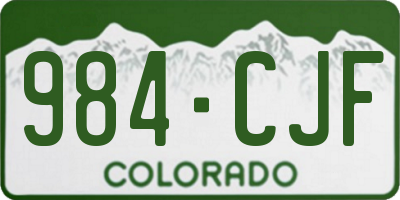 CO license plate 984CJF