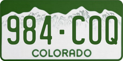 CO license plate 984COQ