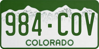 CO license plate 984COV