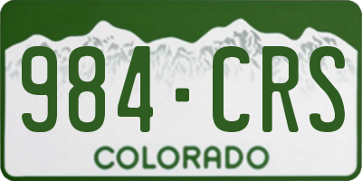 CO license plate 984CRS