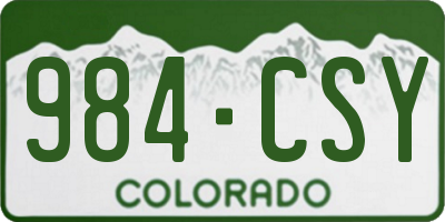 CO license plate 984CSY
