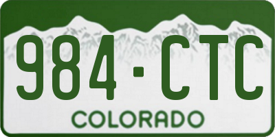 CO license plate 984CTC