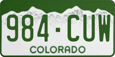 CO license plate 984CUW