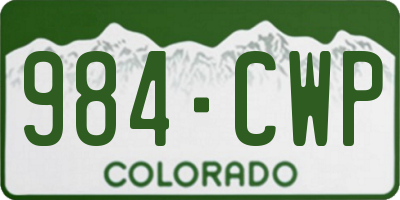CO license plate 984CWP