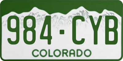 CO license plate 984CYB