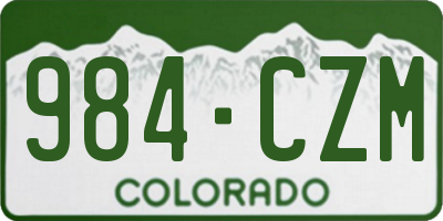 CO license plate 984CZM