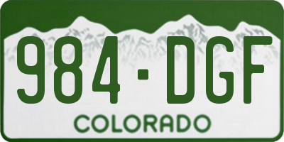 CO license plate 984DGF