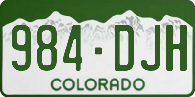 CO license plate 984DJH