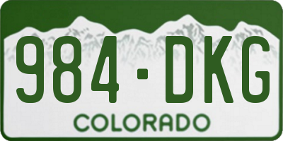 CO license plate 984DKG