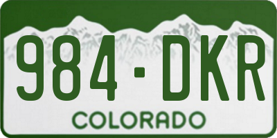 CO license plate 984DKR