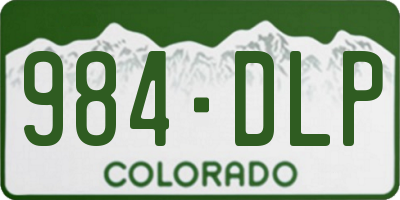 CO license plate 984DLP