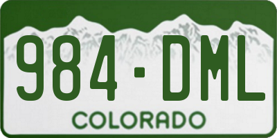 CO license plate 984DML