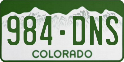 CO license plate 984DNS
