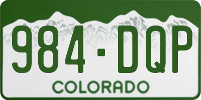 CO license plate 984DQP