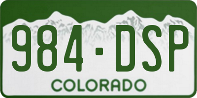 CO license plate 984DSP