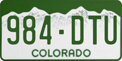 CO license plate 984DTU