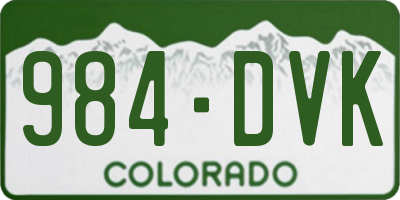 CO license plate 984DVK