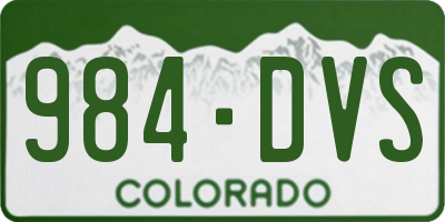 CO license plate 984DVS