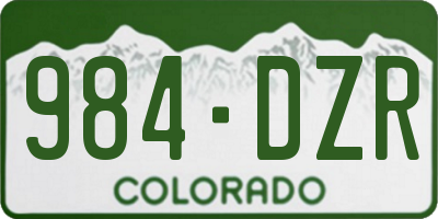 CO license plate 984DZR