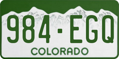 CO license plate 984EGQ