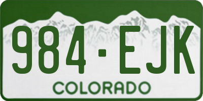 CO license plate 984EJK