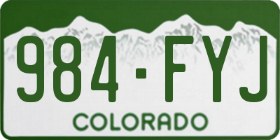 CO license plate 984FYJ