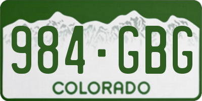 CO license plate 984GBG