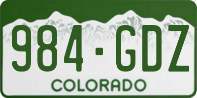 CO license plate 984GDZ