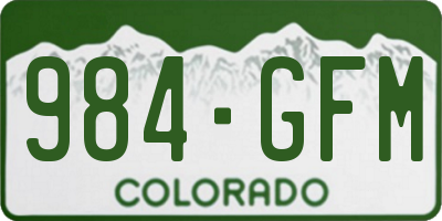 CO license plate 984GFM