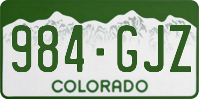 CO license plate 984GJZ