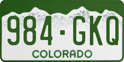 CO license plate 984GKQ