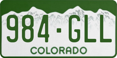 CO license plate 984GLL