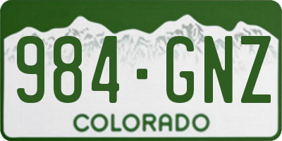 CO license plate 984GNZ