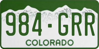 CO license plate 984GRR