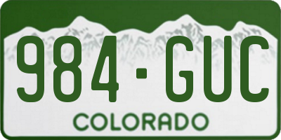 CO license plate 984GUC
