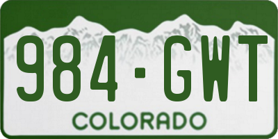 CO license plate 984GWT