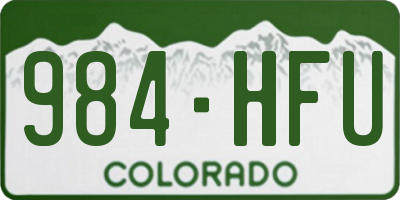 CO license plate 984HFU