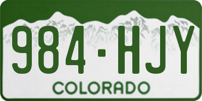 CO license plate 984HJY