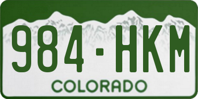 CO license plate 984HKM