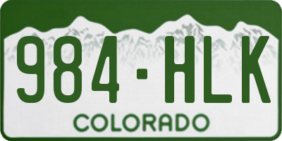 CO license plate 984HLK