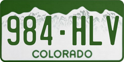 CO license plate 984HLV
