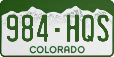 CO license plate 984HQS