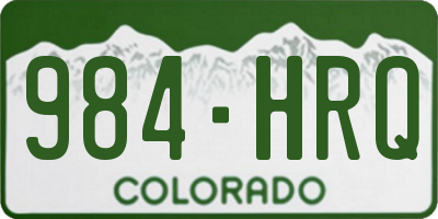 CO license plate 984HRQ