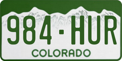 CO license plate 984HUR